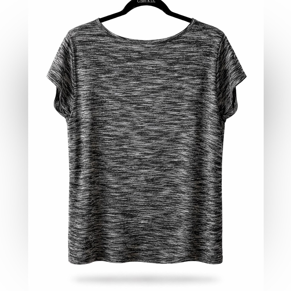 Calvin Klein Jeans Marled Knit Tee XL Black Grey Short Sleeve Relaxed Fit - Picture 2 of 7